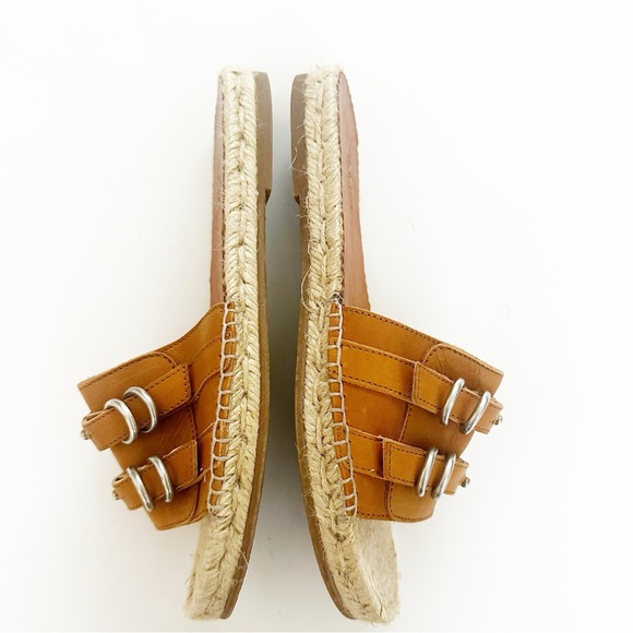 The Rag & Bone Jules Espadrille Slide Sandal Cognac Tan Size 38 / 8 NEW - Picture 4 of 10